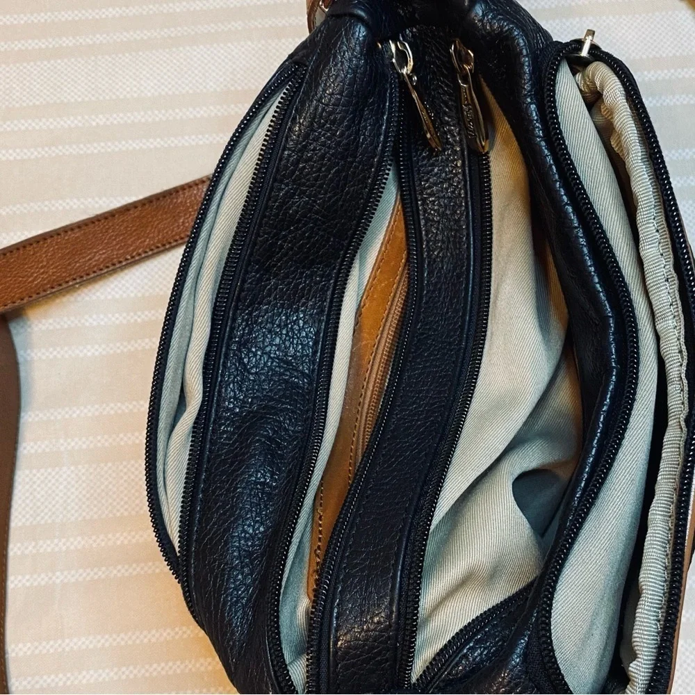 Valentina Black and Brown Shoulder Bag